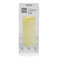 Premier Cream Flickerbright Texture Christmas Candle With Timer - 23 x 9cm (LB192182)