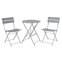 Premier Nimes 2 Seater Grey Outdoor Bistro Garden Furniture Dining Set (FN184012GY)