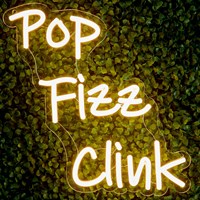 Premier Pop Fizz Clink LED Neon Sign in Warm White (LT250729)