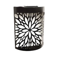 Primus Absract Flower Metal Small Curved Solar Garden Decor Wall Panel (PA1051BK)