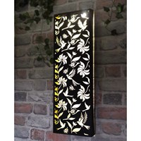 Primus Birds Metal Narrow Solar Garden Decor Wall Panel (PA1015BK)