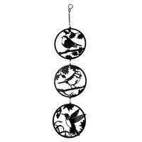 Primus Black Bird Silhouette Hanging Garden Decor Trio Spinner (PT2602BK)