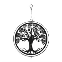 Primus Black Metal Apple Tree Hanging Garden Decor Silhouette Orbit Spinner (PT2109BK)