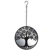 Primus Black Tree Of Life Hanging Garden Decor Mirror Silhouette (PT2704BK)