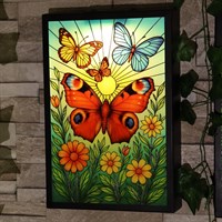 Primus Butterfly Backlit Solar Suncatcher Garden Decor Wall Art (PA1253)