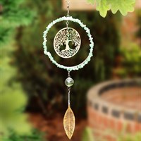 Primus Green Stainless Steel Gemstone Tree Of Life Garden Decor Hanger (PT3601)