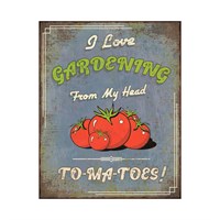 Primus Head To-Ma-Toes Metal Outdoor Garden Decor Wall Sign (PH1027)