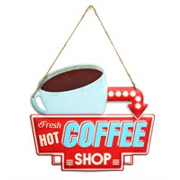Primus Hot Coffee Shop Metal Outdoor Garden Decor Wall Sign (PH1014)