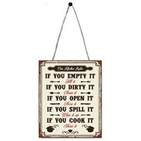 Primus Kitchen Rules Metal Outdoor Garden Decor Wall Sign (PH1704)
