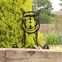 Primus Metal Alpaca Peeking Farmyard Garden Decor Silhouette (PF1053)