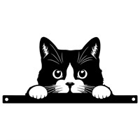 Primus Metal Cat Peeking Garden Decor Silhouette (PF1035)