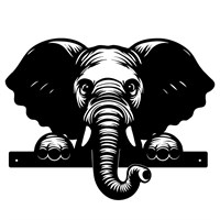 Primus Metal Elephant Peeking Zoo Garden Decor Silhouette (PF1052)