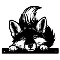 Primus Metal Fox Peeking Wildlife Garden Decor Silhouette (PF1050)