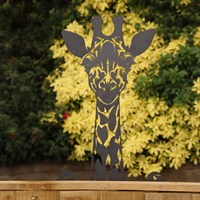 Primus Metal Giraffe Peeking Zoo Garden Decor Silhouette (PF1055)