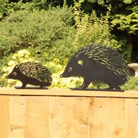 Primus Metal Hedgehogs Peeking Wildlife Garden Decor Silhouette (PF1041)