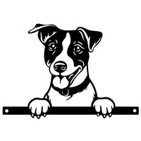 Primus Metal Jack Russell Peeking Dog Garden Decor Silhouette (PF1025)