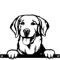 Primus Metal Labrador Retriever Peeking Dog Garden Decor Silhouette (PF1013)