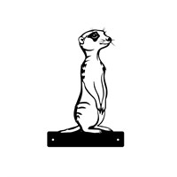 Primus Metal Meerkat Peeking Zoo Garden Decor Silhouette (PF1043)