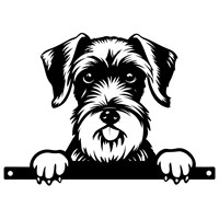 Primus Metal Schnauzer Peeking Dog Garden Decor Silhouette (PF1024)