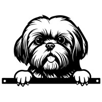 Primus Metal Shih Tzu Peeking Dog Garden Decor Silhouette (PF1019)
