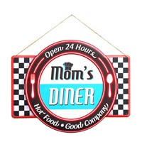 Primus Mom's Diner Metal Outdoor Garden Decor Wall Sign (PH1012)