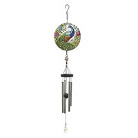 Primus Peacock Small Glass Suncatcher Garden Decor Windchime (PT1081)