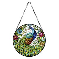 Primus Peacock Stained Glass Hanging Garden Decor Suncatcher (PT2211)