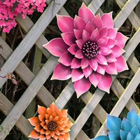 Primus Pink Large Metal Garden Decor Wall Mounted Dahlia (PA2546)