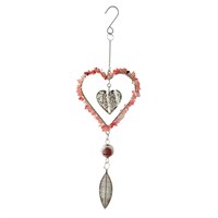 Primus Pink Stainless Steel & Gemstone Heart Garden Decor Hanger (PT3501)