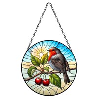 Primus Robin Stained Glass Hanging Garden Decor Suncatcher (PT2213)