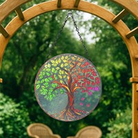 Primus Tree Of Life Stained Glass Hanging Garden Decor Suncatcher (PT2217)