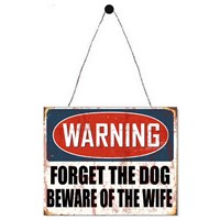 Primus Warning Beware Of The Wife Metal Outdoor Garden Decor Wall Sign (PH1605)