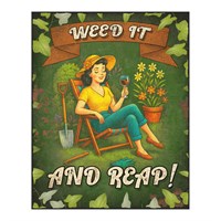 Primus Weed It And Reap Metal Outdoor Garden Decor Wall Sign (PH1031)