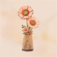 Rowood Light Orange Gerbera Daisy 3D Wooden Puzzle by Robotime (TW111)