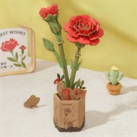 Rowood Red Carnation 3D Wooden Puzzle by Robotime (TW052)
