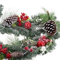 Sage 180cm Frosted Bell & Berry Artificial Christmas Garland (Z73358LA)
