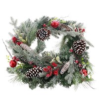 Sage 60cm Frosted Bell & Berry Artificial Christmas Wreath (Z73357LA)