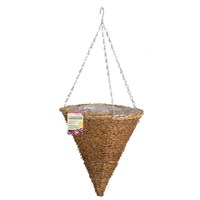Smart Garden 12Inch Country Rattan Cone Hanging Basket Natural (6020052)