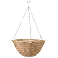 Smart Garden 14Inch Mocha Faux Rattan Basket Hanging Basket (6021028)