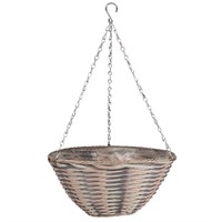 Smart Garden 14Inch Oceana Faux Rattan Basket Hanging Basket (6020165)