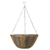 Smart Garden 14Inch Safari Faux Rattan Basket Hanging Basket (6021032)