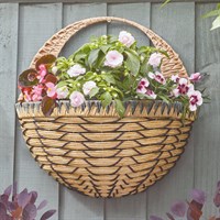 Smart Garden 16 Inch Savanna Faux Rattan Garden Wall Basket (6021060)