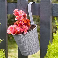 Smart Garden 6Inch Fence & Balcony Hanging Pot Aztec Slate (6030369)