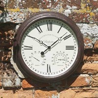 Outside In Bickerton Wall Clock & Thermometer 15 Inch (5060001)