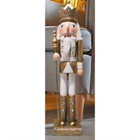 Three Kings Christmas Standing Nutcracker Gold & White Jumbo (2538009)