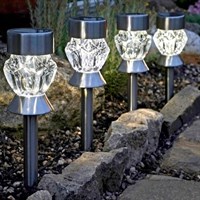 Smart Garden Crystal Stainless Steel Stake Light Glass Solar Stake Lights (1011541)