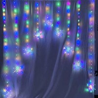Three Kings 1.2m Curtain String Christmas Lights Snowflake Multi coloured (2514008)