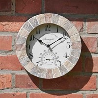 Outside In Stonegate Wall Clock & Thermometer 10 Inch (5065030)