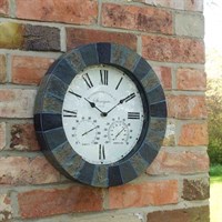 Outside In Stonegate Wall Clock & Thermometer 14 Inch (5065031)