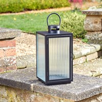 Smart Garden Striped Glass Lantern Black 40cm (5321025HB)